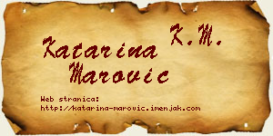 Katarina Marović vizit kartica
